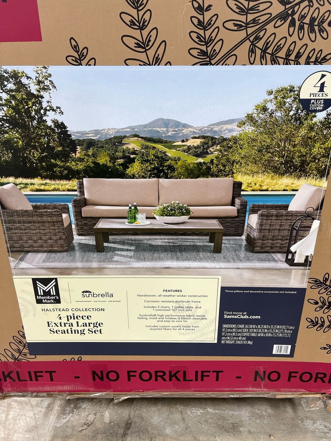 Members Mark 4 Piece Extra Large Seating Set - Image 3