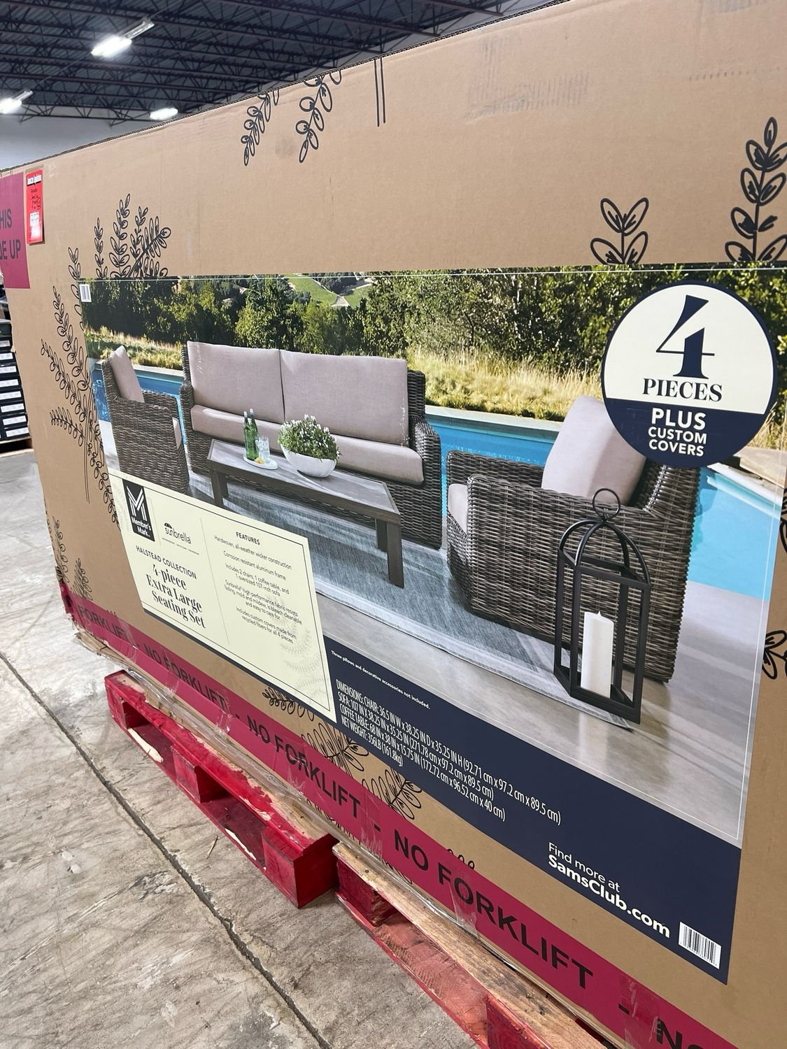 Members Mark 4 Piece Extra Large Seating Set pallets for sale